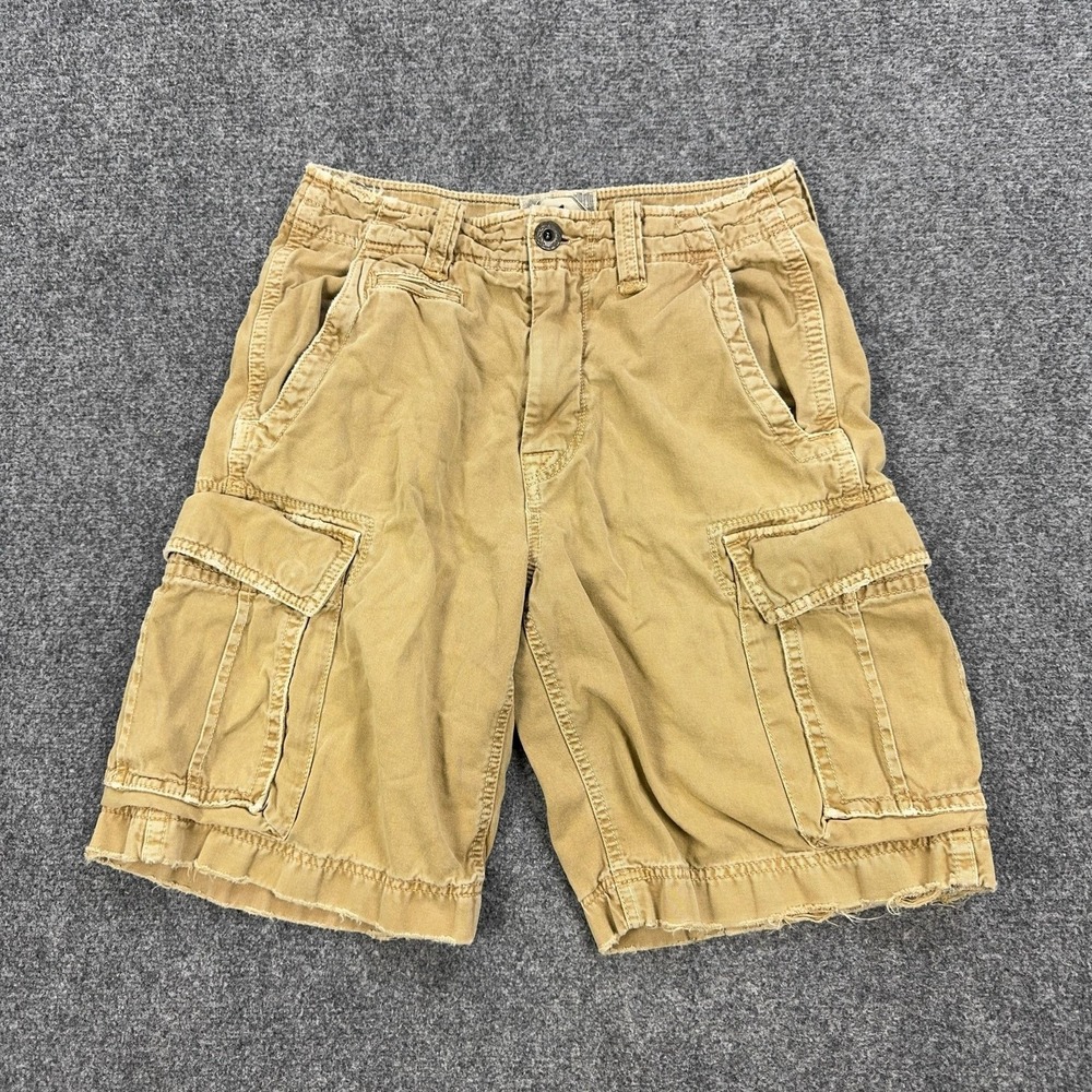American Eagle Outfitters Cargo Shorts Mens 28 Beige Canvas 10 Inseam Relaxed